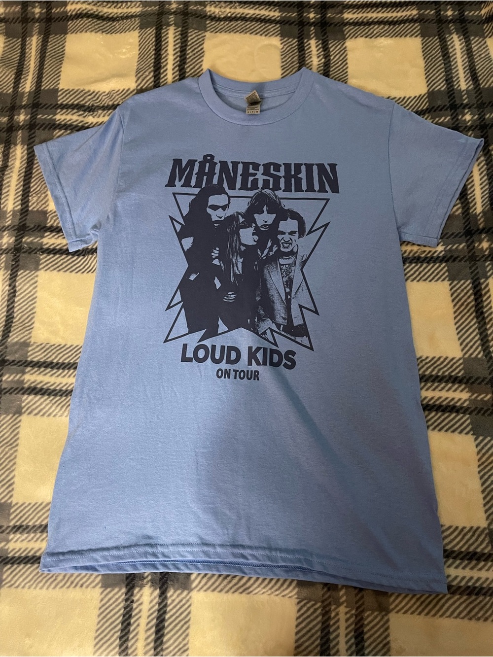 Gildan Light Blue 'Måneskin Loud Kids On Tour' Graphic Tee